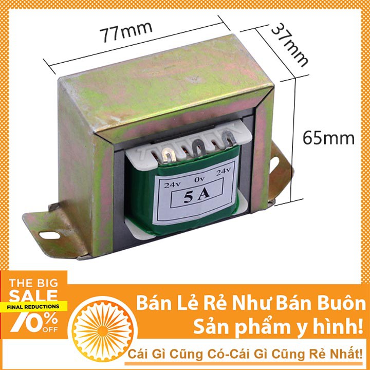 Biến Áp Đối Xứng 5A 24V 0V 24V