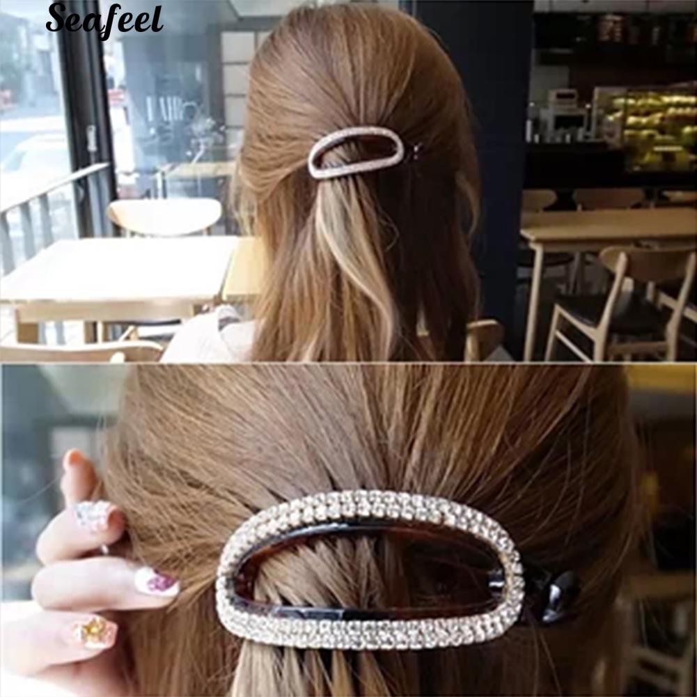 Kẹp tóc trang trí kiểu rỗng đính kim cương giả cho nữ