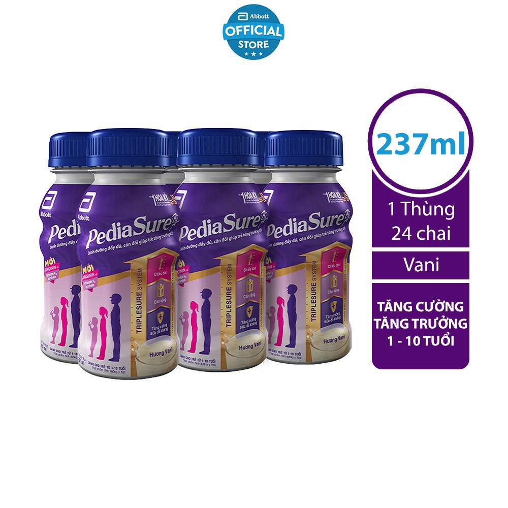 [Beman123] Thùng 24 Sữa nước PediaSure 237ml/chai hương vani