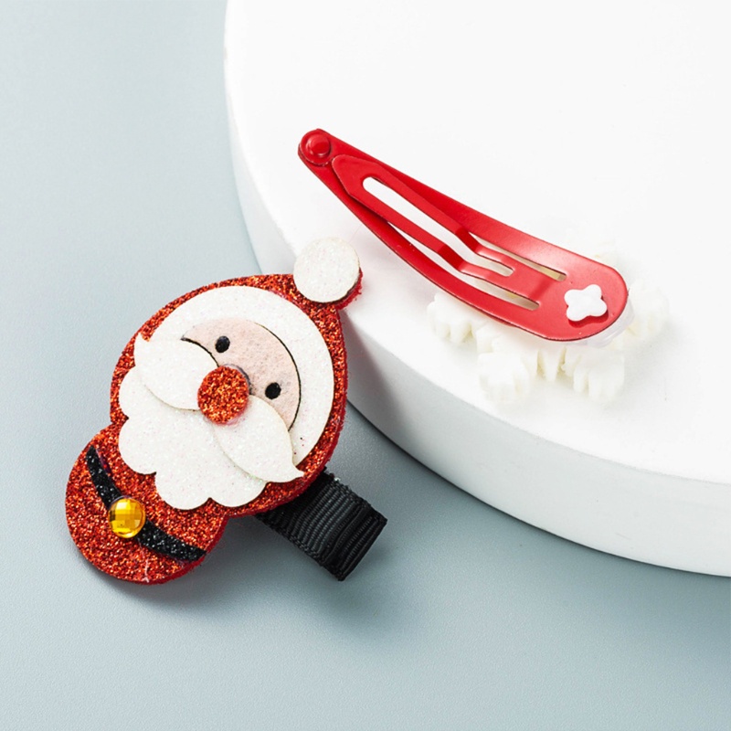 Set 2 Kẹp Tóc Phong Cách Giáng Sinh Đáng Yêu Cho Bé Gái