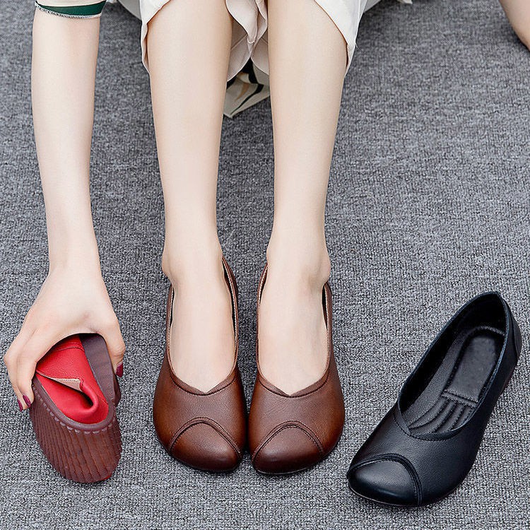 Fashion leather shoes girl's leather shoes soft sole fashion net red ins casual versatile shoes single shoes