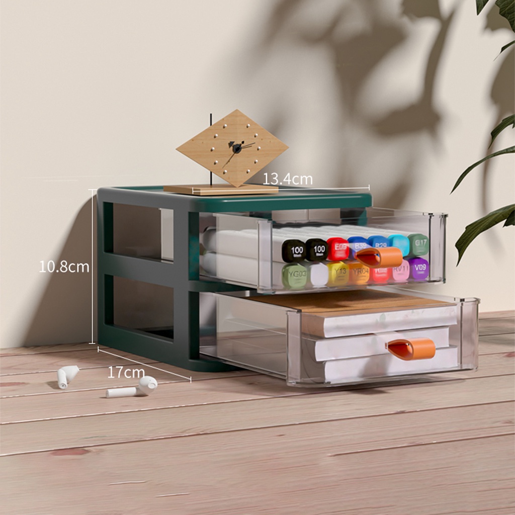 Hộp đựng đồ dùng JUJIAJIA thiết kế trong suốt nhiều lớp đa năng tiện lợi