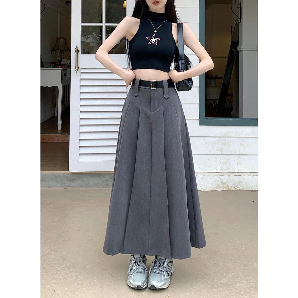 Chân Váy Dài Lưng Cao Xếp Ly Phong Cách Thời Trang Mới 62012