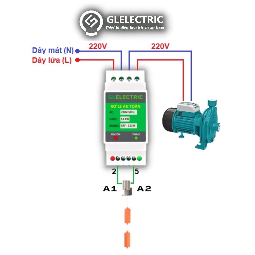 Rơ le an toàn phao điện máy bơm glelectric 1 kw