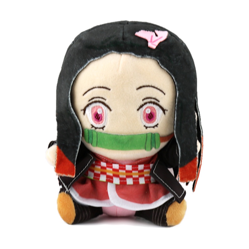 Gấu bông, búp bê nhồi bông nhân vật Tanjiro Shinobu Giyuu Inosuke Zenitsu Nezuko trong Kimetsu No Yaiba 20 cm