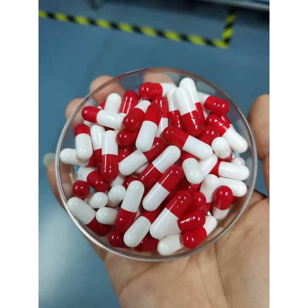 500 viên nang rỗng size 1 màu đỏ - trắng