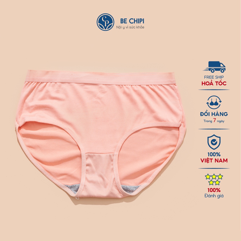 Quần lót cotton BECHIPI trơn, co dãn 4 chiều, siêu thấm hút freesize QL2216