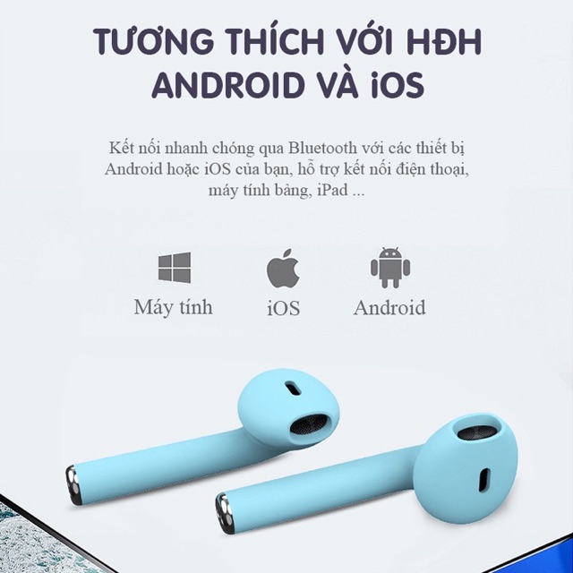 Tai Nghe Bluetooth 5.0 Inpods i12 màu tuỳ chọn