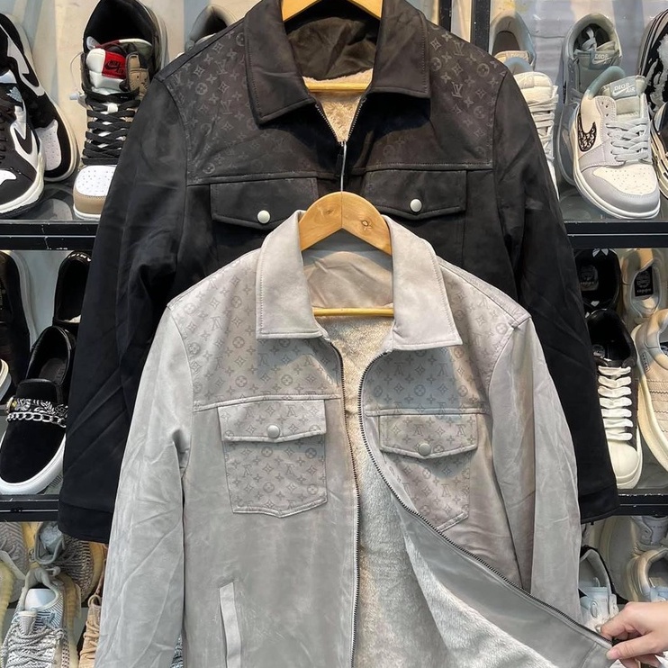 Áo khoác Da Lộn ☀ ĐỦ SIZE 45-85 KG ☀ Louis Vuitton lót lông [ 83TC ]