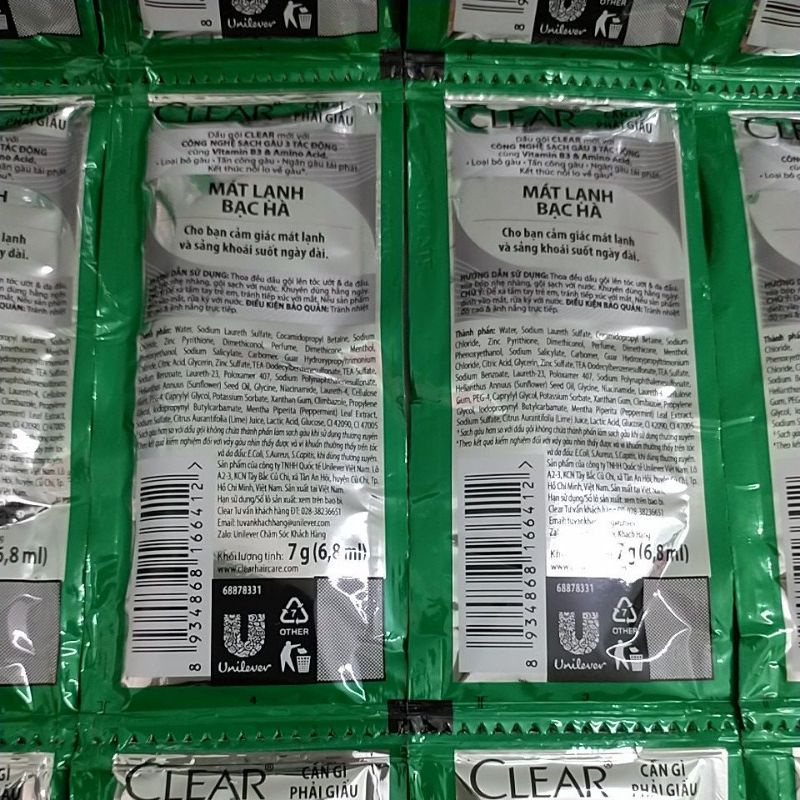 Set 2 dây dầu gội CLEAR 20 gói × 7g