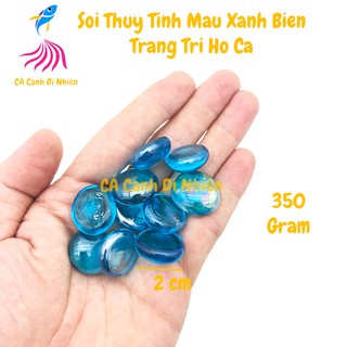 Sỏi thủy tinh màu Xanh Biển 350G (70 viên) trang trí cho hồ cá cảnh