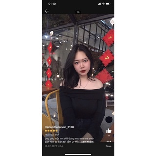 Áo len tăm trễ vai