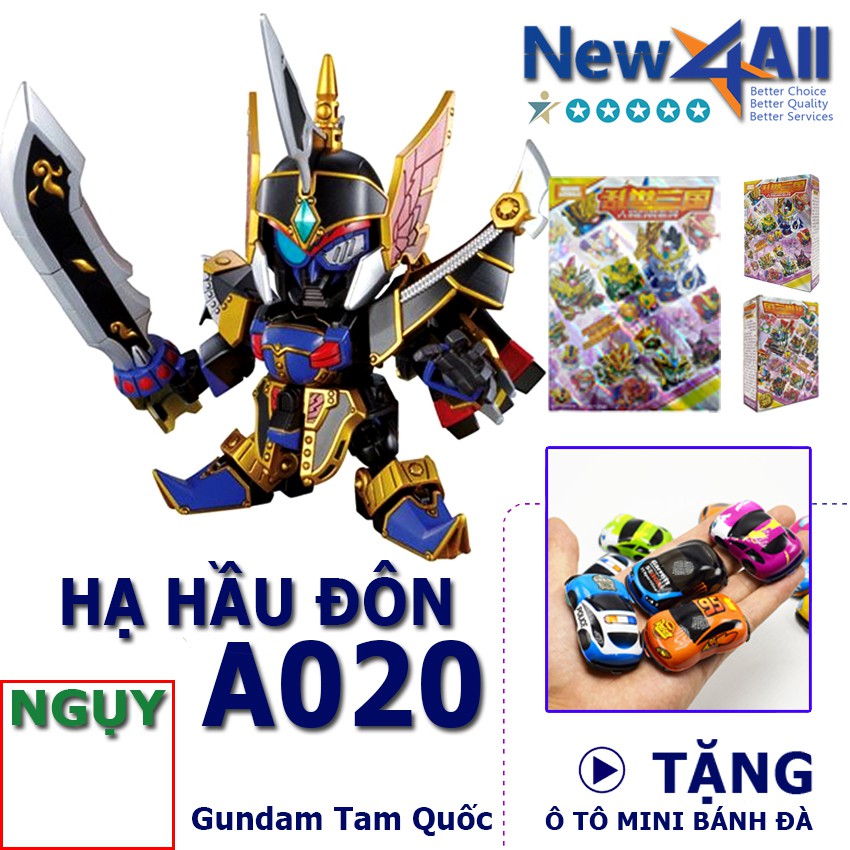 Gundam A020 Hạ Hầu Đôn - Đồ chơi lắp ráp sd Gundam Tam Quốc New4all tặng kèm 01 xe ô tô mini bánh đà