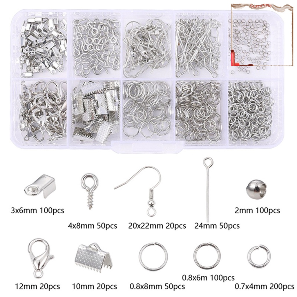 Set 710 Phụ Kiện Làm Đồ Trang Sức Thủ Công Bằng Kim Loại Có Móc