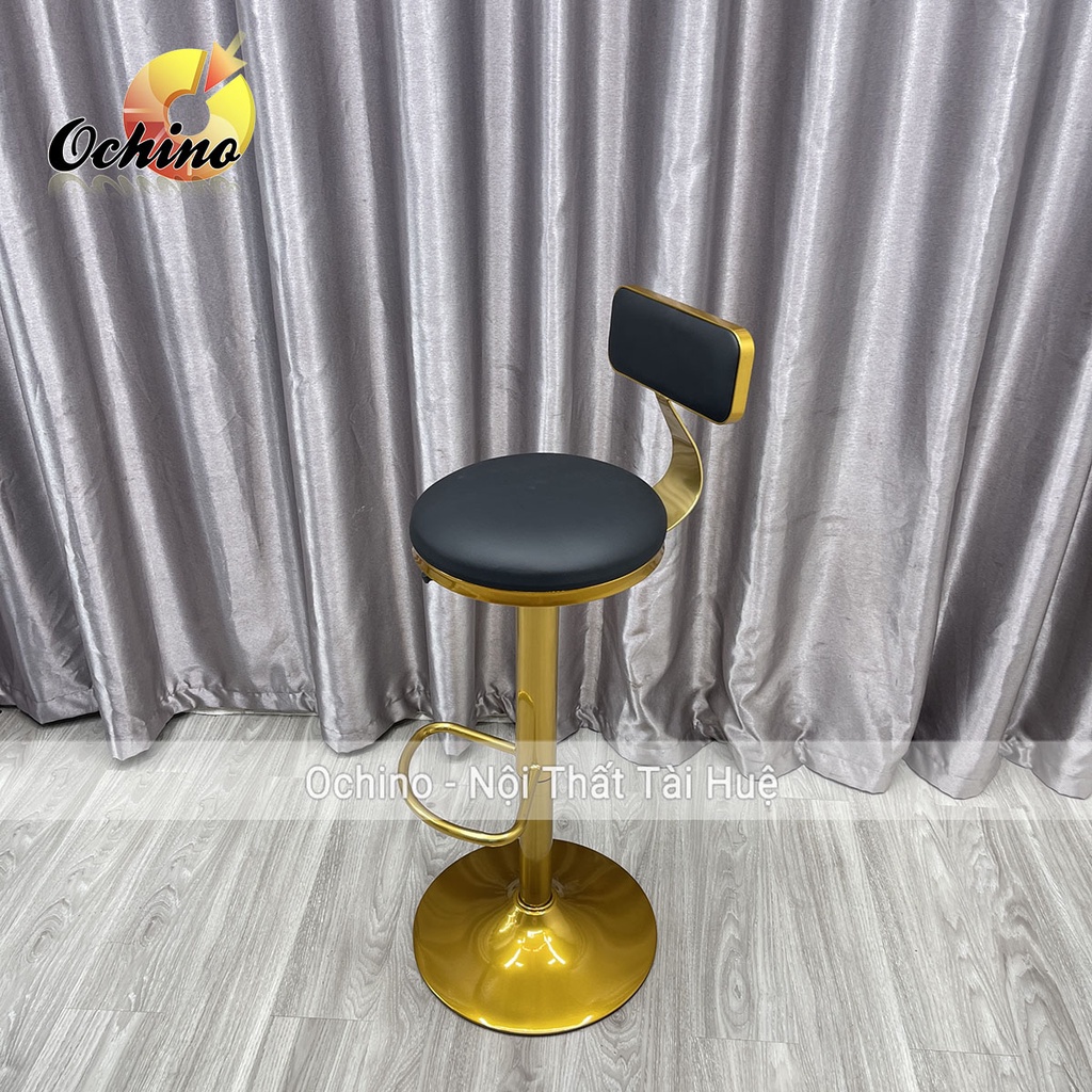 Ghế Quầy Lễ Tân, Ghế Quầy Bar Chân Vàng K1 Phong Cách Hiện Đại ( Ảnh Thật )