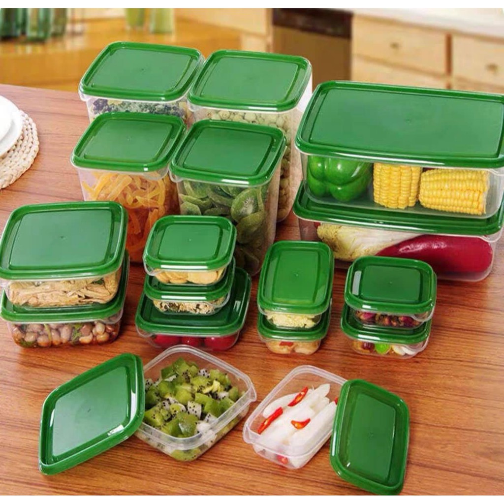 BỘ 17 HỘP ĐỰNG THỨC ĂN NHIỀU KÍCH THƯỚC CHUẨN HÀNG XUẤT NHẬT AN TOÀN SỨC KHỎE - 17 HỘP ĐỰNG ĐỒ ĂN BỎ TỦ LẠNH TIỆN LỢI