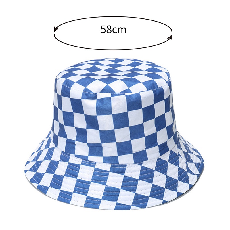 Nón Bucket Họa Tiết Sọc Caro Trắng Đen Thời Trang Cho Nam Và Nữ