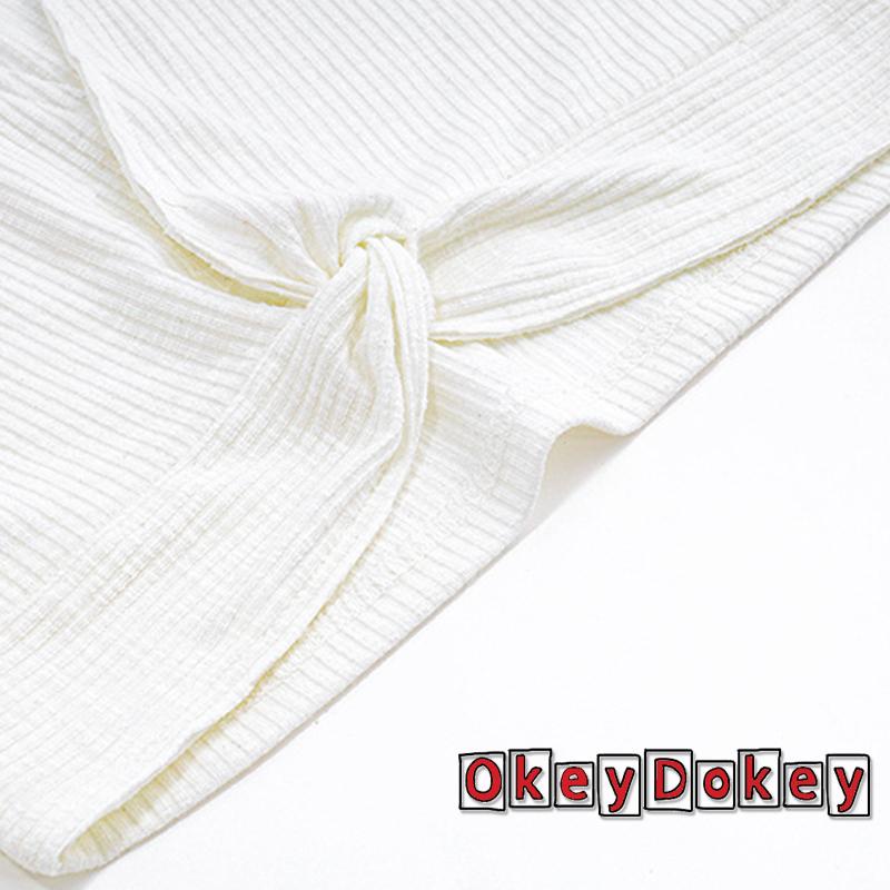 Áo Croptop Tay Ngắn Màu Trơn Cổ Bẻ Thắt Nút Đơn Giản Thời Trang Cho Nữ