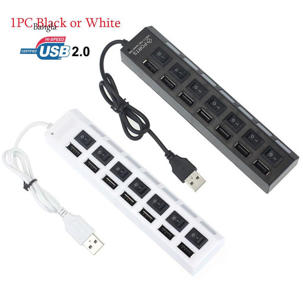 Đầu chia ra 7 cổng USB có công tắc điều khiển chất lượng cao