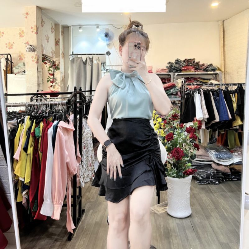 Có video chất vải - Áo lụa kiểu YẾM nơ to ⚡ FREESHIP ⚡ áo thiết kế nhiều màu nhiều size chất siêu mát, dày mịn