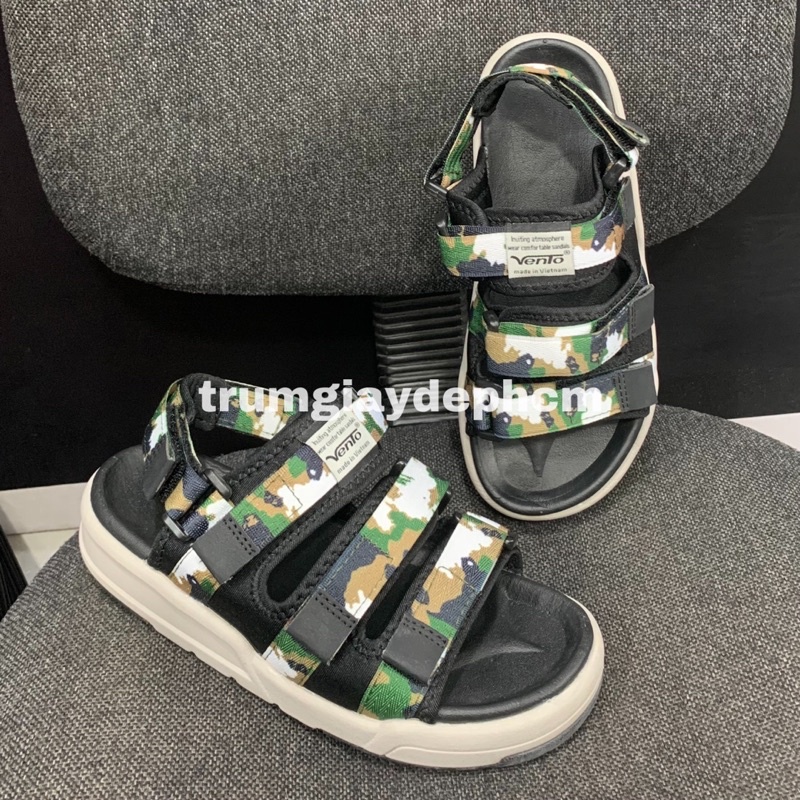 Giày Sandal Vento Nam Nữ - NV1001BG Xám phối đen
