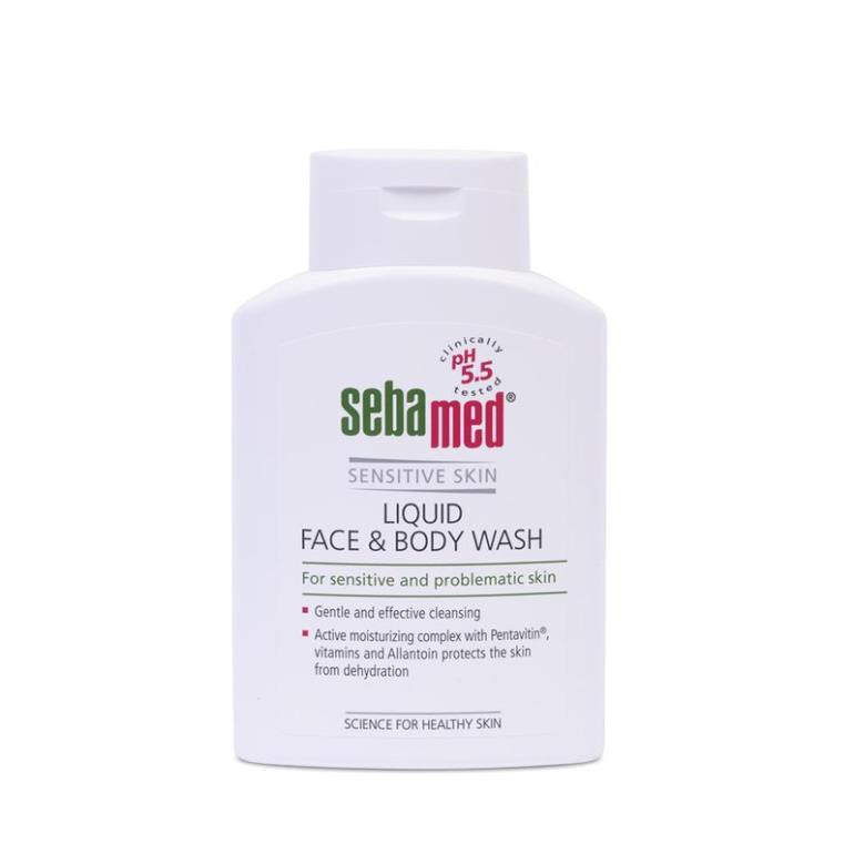 Sữa rửa mặt và tắm toàn thân cho da nhạy cảm Sebamed pH5.5 Liquid Face Body Wash 50ml