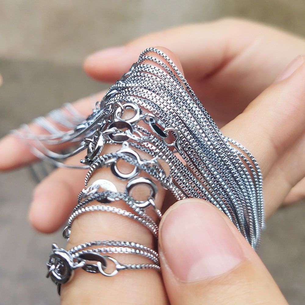 Chuỗi vòng cổ mạ bạc 925 nhiều kiểu dáng đẹp mắt thời trang cho nam và nữ 18 inch