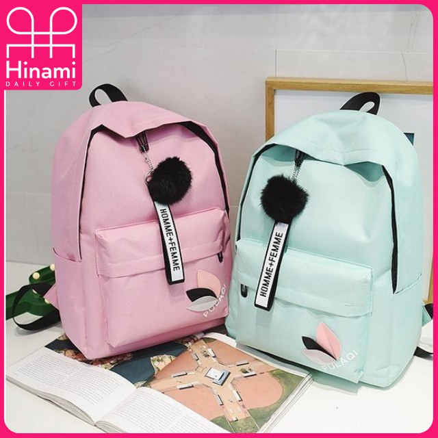 [New 2021] Cặp Túi Balo Nữ Đẹp Xinh Dễ Thương Cute Ulzzang Vải Canvas Đi Hoc Giá Rẻ Thời Trang Hàn Quốc Hinami