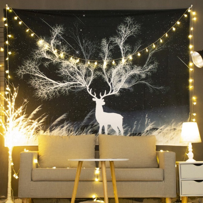 VẢI TREO TƯỜNG decor phòng ngủ. Tranh vải treo tường họa tiết trừu tượng..