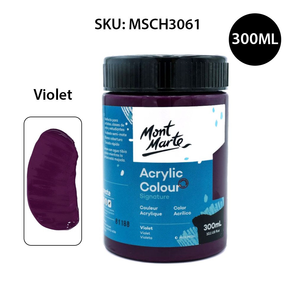 Màu Acrylic Mont Marte 300ml - Violet - Acrylic Colour Paint Signature 300ml (10.1oz) - MSCH3061