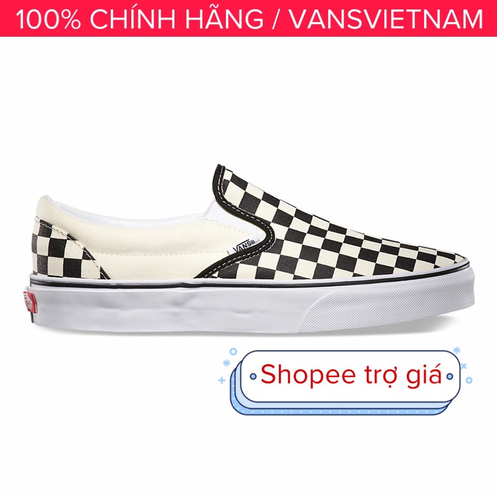Giày Sneaker [REAL] Vans-Slip-On-Checker-VN000EYEBWW
