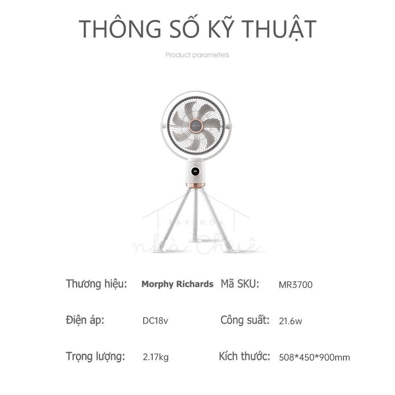 QUẠT TÍCH ĐIỆN DI ĐỘNG MORPHY RICHARDS MR3700