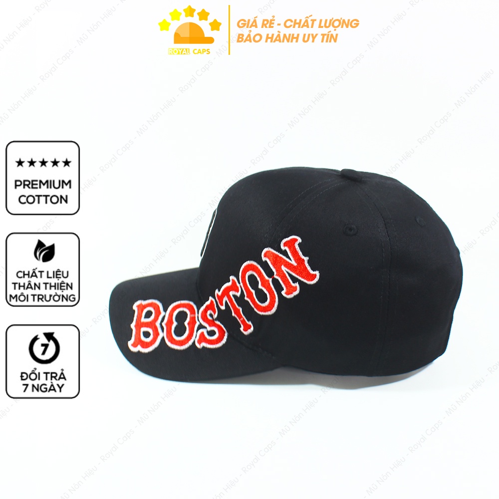 Mũ Lưỡi Trai Nón Lưỡi Trai Nam Nữ B Boston Vải Kaki Cotton Hàn - Royal Caps