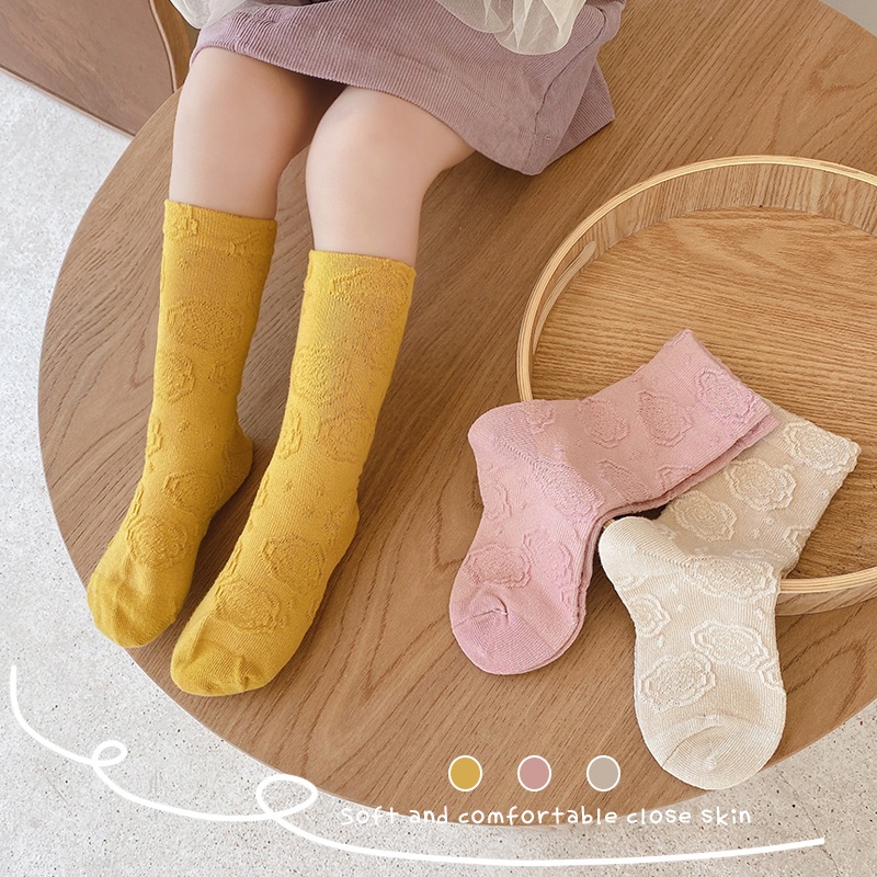 3 đôi tất công chúa phối màu sắc đơn giản thời trang cho bé gái