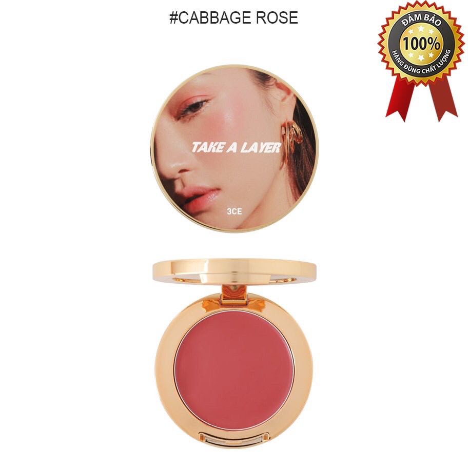 Bảng màu phấn má hồng dạng kem 3 in 1 - #3CE #TAKE A LAYER MULTI POT #CABBAGE ROSE