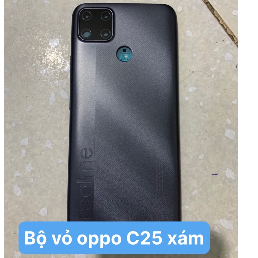 Bộ vỏ zin hãng Realme C25 full bộ ( gồm lưng vỏ, xương máy, phím nhựa và cụm kính camera )