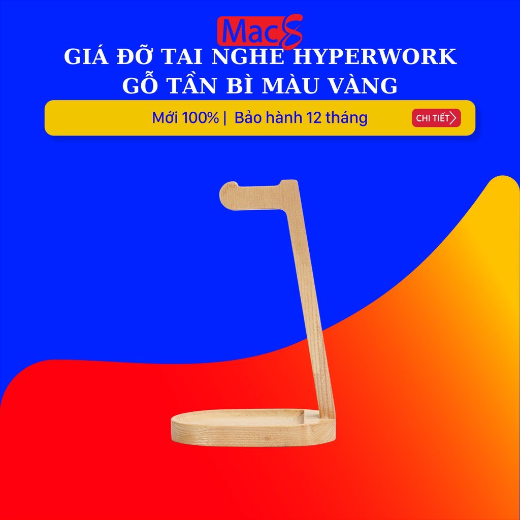 Giá đỡ tai nghe Hyperwork Beamed (Gỗ Tần Bì - Màu Vàng)