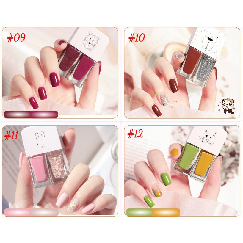 Set 2 chai sơn móng tay nhũ lì Fairy's Gift - Yadah - Chai 6ml nhiều màu xinh xắn
