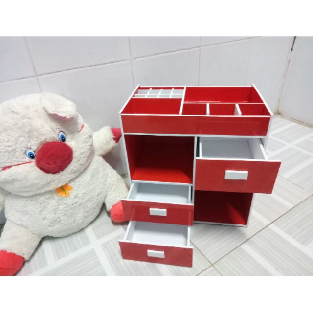 Tủ đựng mỹ phẩm 3 học đỏ siêu to