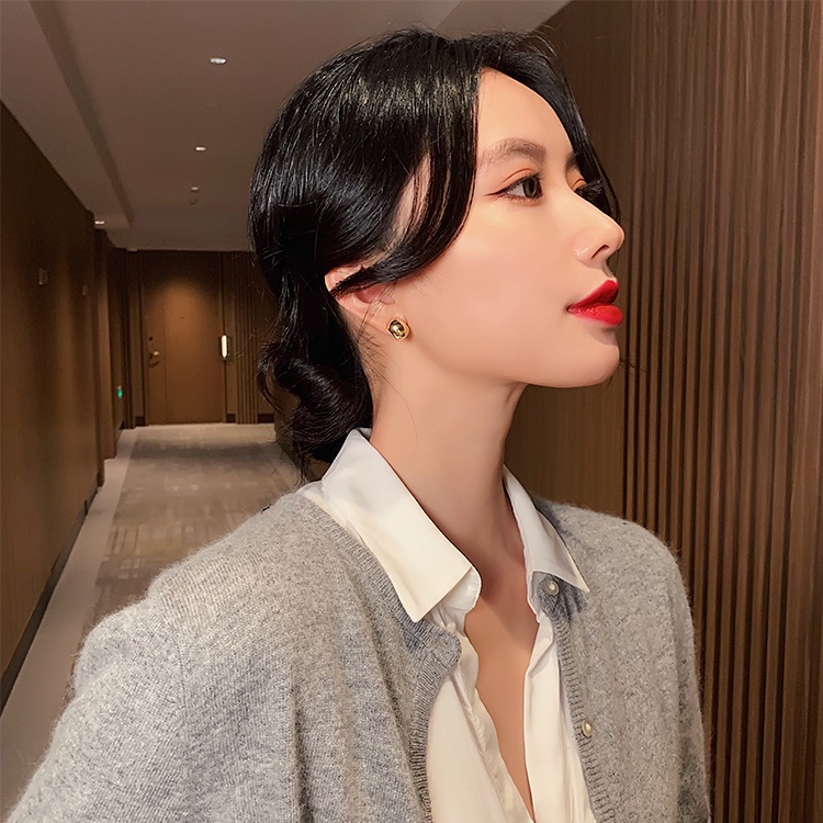 Khuyên Tai Nữ Dáng Basic Mạ Vàng Nguyên Khối LILY V1.34