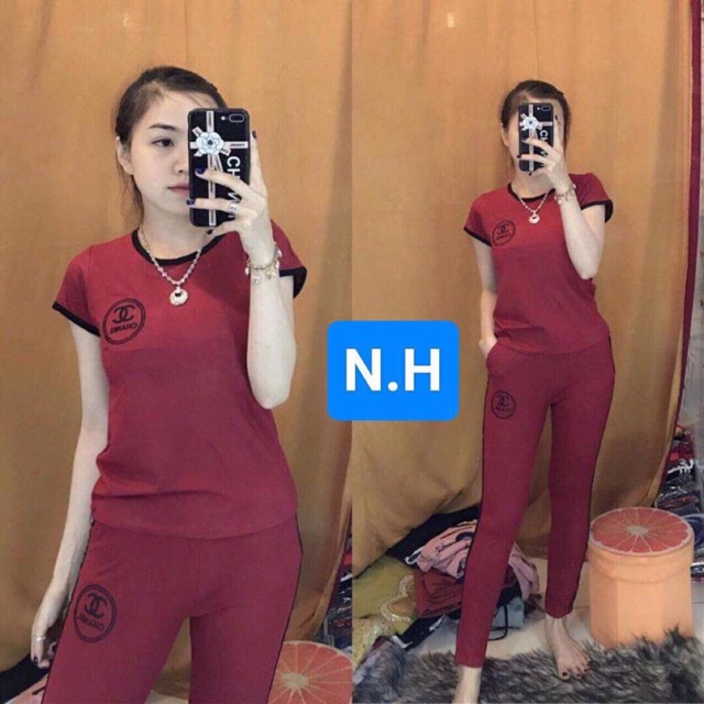 Bộ mặc nhà quần dài ( đỏ, đen, trắng)