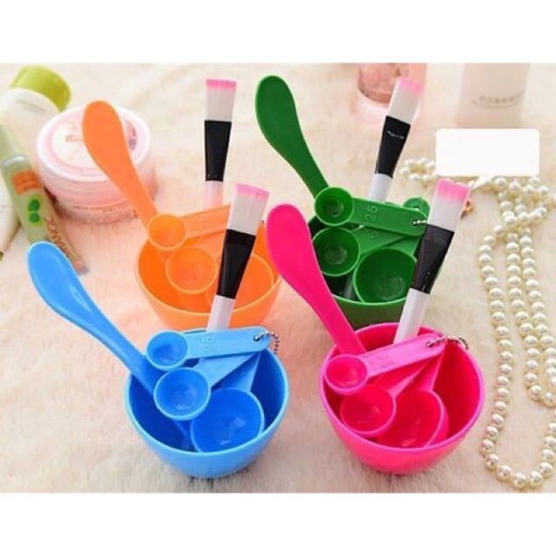 Bộ bát trộn đắp mặt nạ, dụng cụ trộn mặt nạ - Bộ bát trộn mỹ phẩm 6 chi tiết
