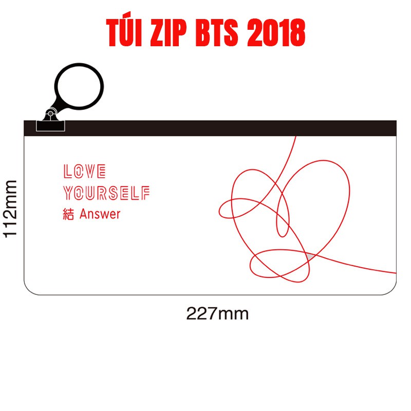 Túi zip BTS LOVE YOURSELF - SẴN HÀNG ẢNH THẬT