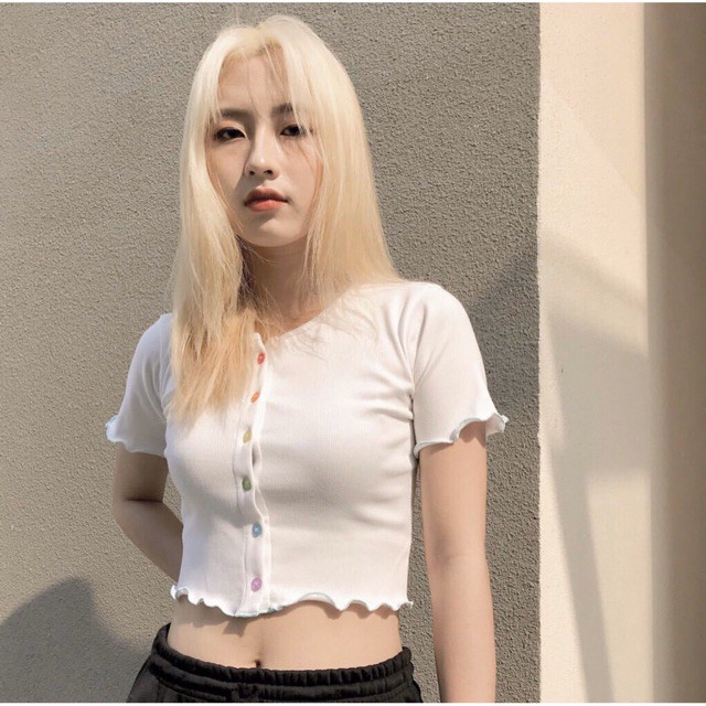 [ Mã WASTAPR giảm 10K đơn 50K] Áo Croptop Body Cuốn Biên Phối Cúc Màu Ulzzang Siêu Hot LAVUSA | BigBuy360 - bigbuy360.vn