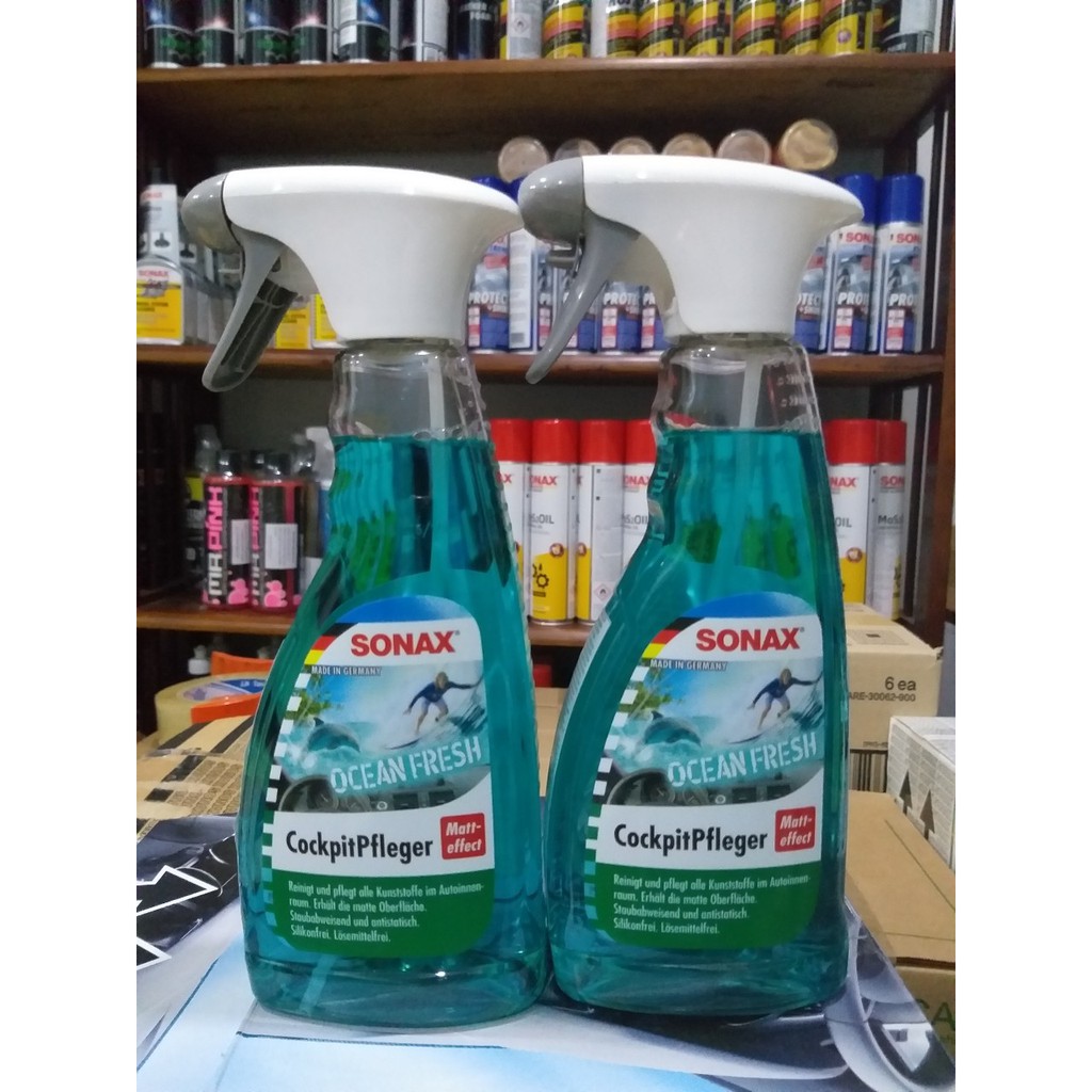 Làm sạch, bảo dưỡng nhựa trong xe hương đại dương 500ml - SONAX Cockpit Spray Matt Effect Ocean-fresh