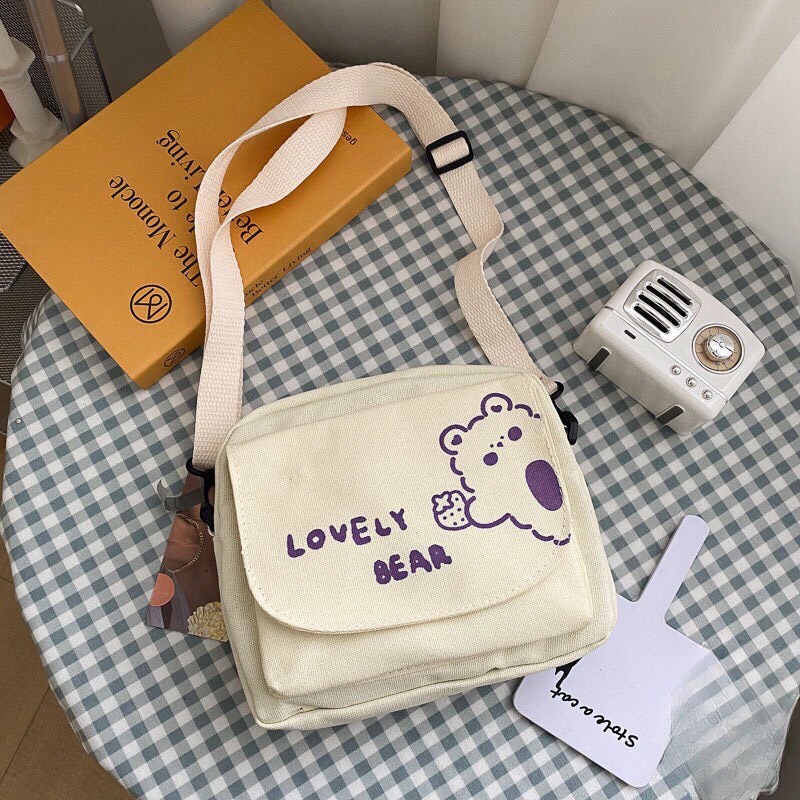 Túi mini đeo chéo Hazin nữ đẹp đi chơi vải canvas cao cấp phong cách thời trang vừa điện thoại Hzm54