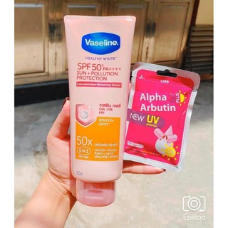 Combo Dưỡng Thể Vaseline 50x + Kích Trắng Alpha Arbutin