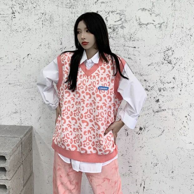 Áo sweater sát nách form rộng phong cách Hàn Quốc trẻ trung cho nữ