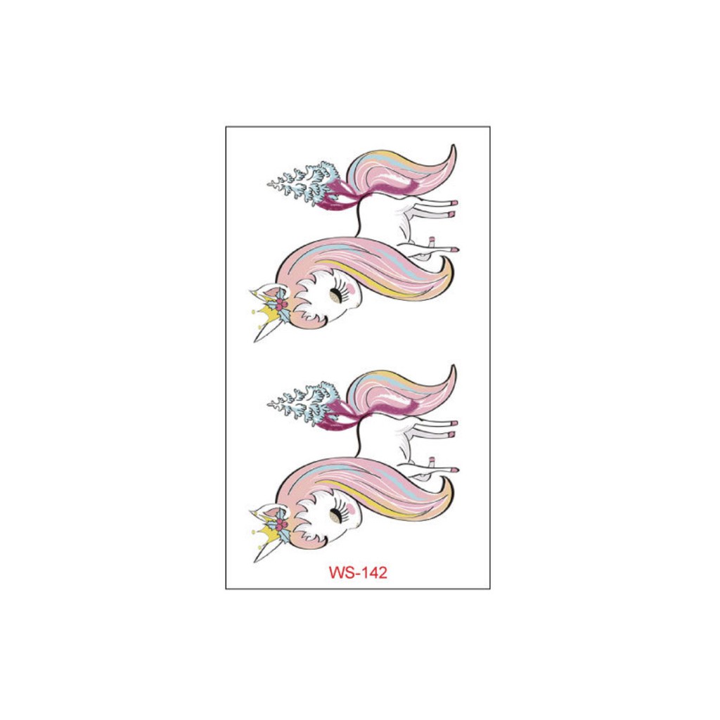 Sticker hình xăm dán tuổi thơ TATOO NGỰA PONY UNICORN đồ chơi cho bé gái BỘ SƯU TẬP 1