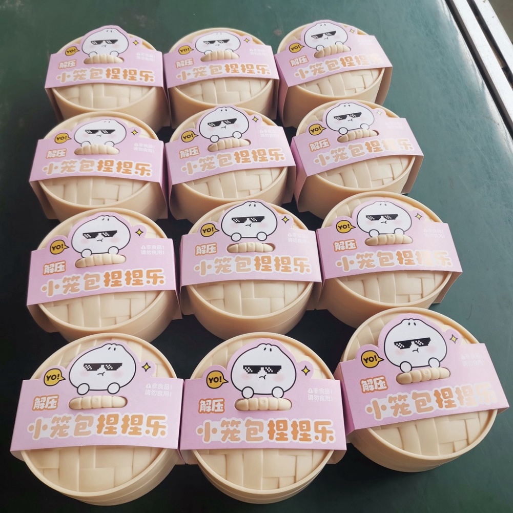Size To 10cm Đồ chơi Squishy hình bánh bao có hộp như hình chậm tăng giá rẻ dễ thương màu trắng gudetama